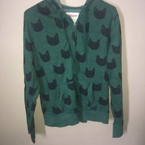 Cat zip up hoodie